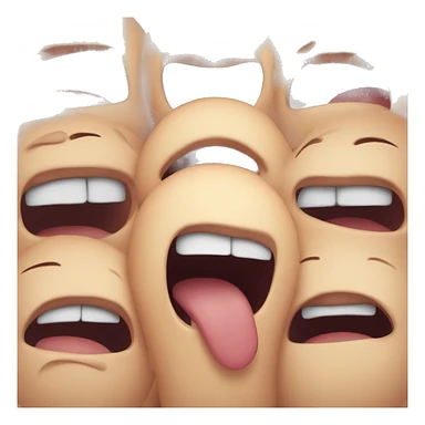 Mouth open sobbing tears sticker