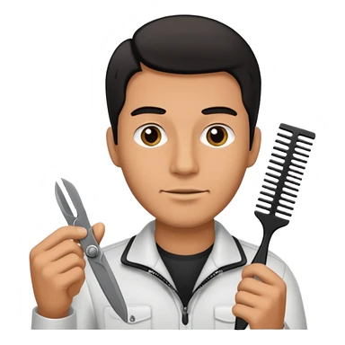 Man holding clippers and comb sticker