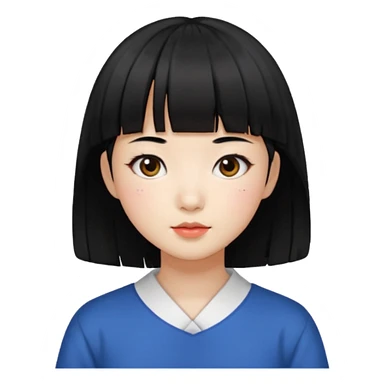 Short hair black bang Korean girl sticker