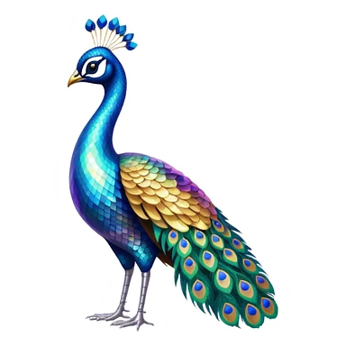 Holographic iridescent sparkly futuristic peacock  sticker