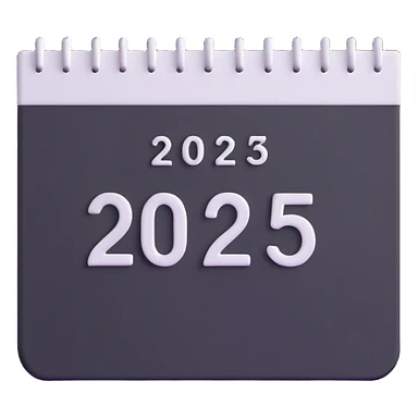 white calendar showing year 2025 sticker