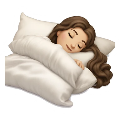 sleeping beauty brunette white girl with a silk pillow sticker