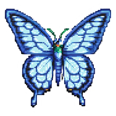 butterfly with radiant wings pixel art sticker