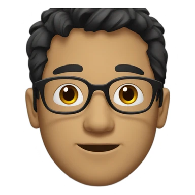 A guy with a black hair wearing glasses  sticker