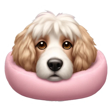 Pink doggie bed fluffy realistic  sticker