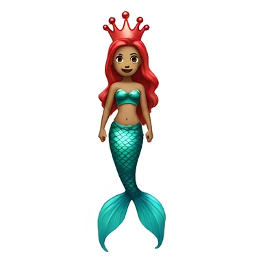 Mermaid with powers and red crown  sticker