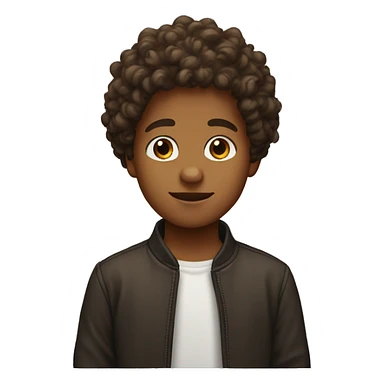 A brown kid with curly hair looks like he is 7 sticker
