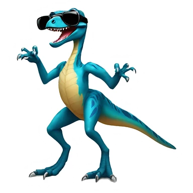 dancing velociraptor with sunglasses sticker