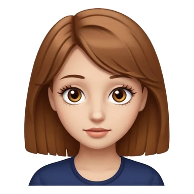  Light brown long hair girl with brown eyes with big eyelashes  sticker