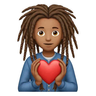 Holding heart out of chest brown skin person with dreads sticker