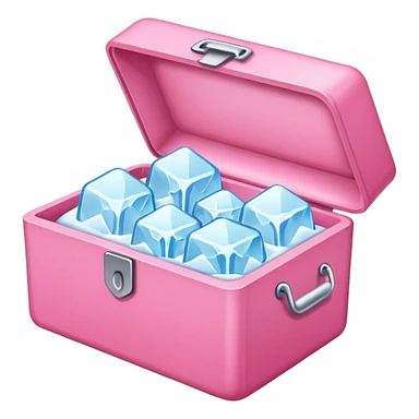 a rectangle pink box with ice sticker