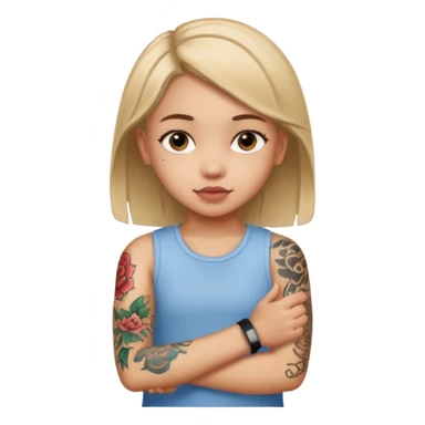 girl kid with tattoo sticker