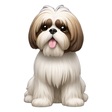 Dog Shih Tzu with long wool full-height stand up sticker