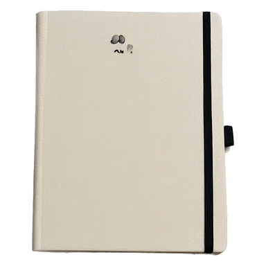 Cream Linen cover notebook with a elegant small text sticker