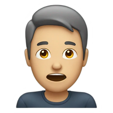 Person pointing at jaw sticker