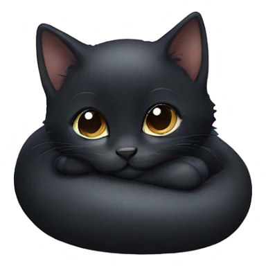Cute black kitten curled up sticker