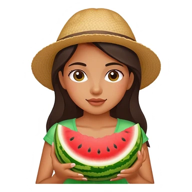 girl with a watermelon  sticker