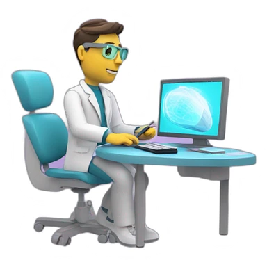 Futuristic-Biomedical-Engineer-studying-hologram-3d-model-of-breast sticker