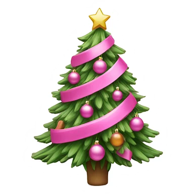 Pink Christmas tree with ornaments sticker