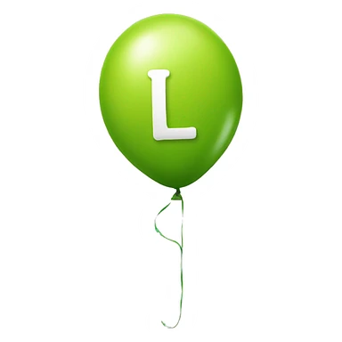 The letter "L" in the form of a balloon sticker