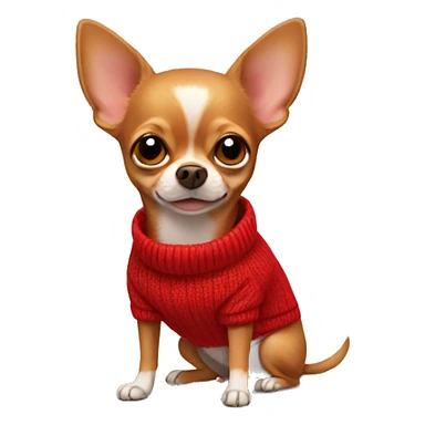 A red-haired chihuahua in a red sweater sticker