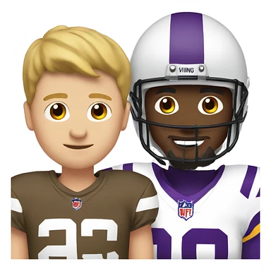 white dad and white son with minnesota viking helmets sticker