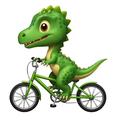 Baby dinosaur riding a bike  sticker