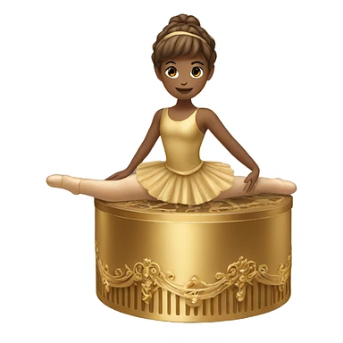  brown ballerina on a gold music box sticker