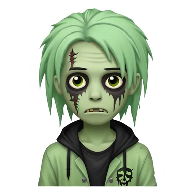 boy zombie with black dreads emo sticker
