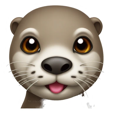 Otter with heart eye sticker