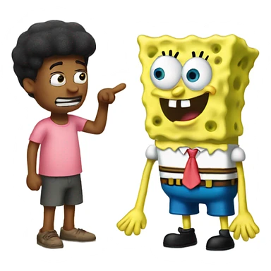 SpongeBob talking to Patrick  sticker