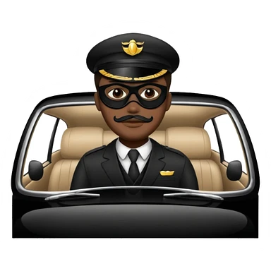 chauffeur with a black face mask sticker