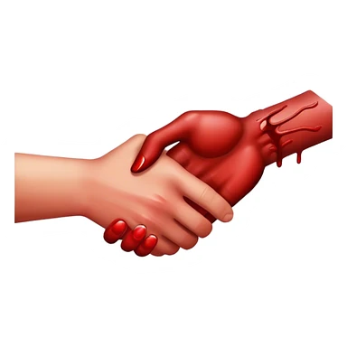 handshake with a bloody hand sticker