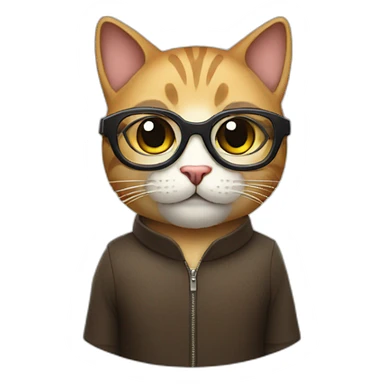 Cat wearing a mask and glasses sticker