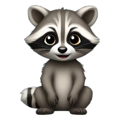 baby raccoon sticker