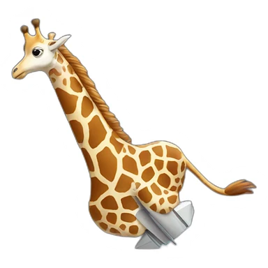 giraffe on a rocket sticker