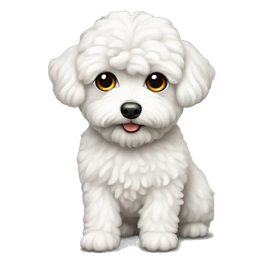 White adult maltipoo sticker