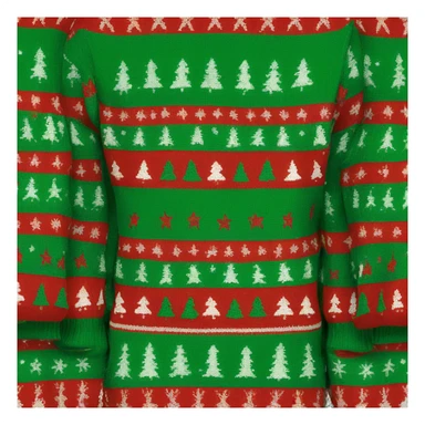 red and green christmas sweater sticker