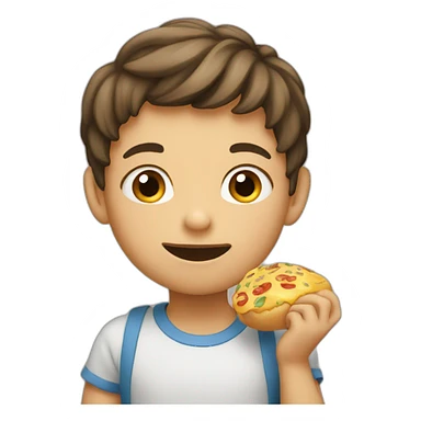 A boy who likes to eat sticker