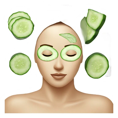 Spa day with tomato slices on eyes sticker