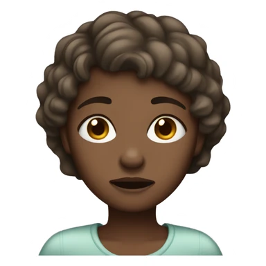  cute woman dark skin woman with brown short hair crying sticker