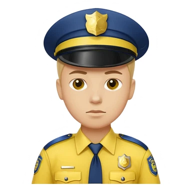 police with yellow uniform sticker