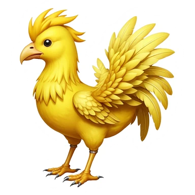A classic yellow chocobo bird from Final Fantasy, large bird with small wings and long legs sticker