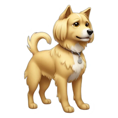 kokomi dog blond side full body sticker