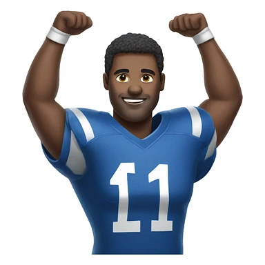 Man wearing blue football jersey  sticker