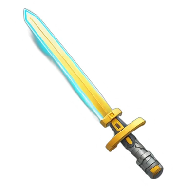 smile emoticon with a laser sword sticker