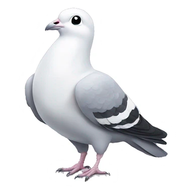 Pigeon wearing a white bow  sticker