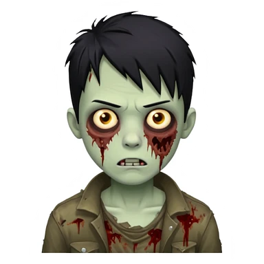Boy zombie with black hair sticker