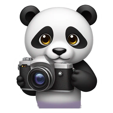 Panda holding camera sticker