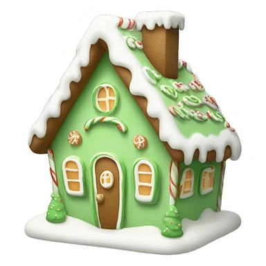 Cosy light green gingerbread house  sticker